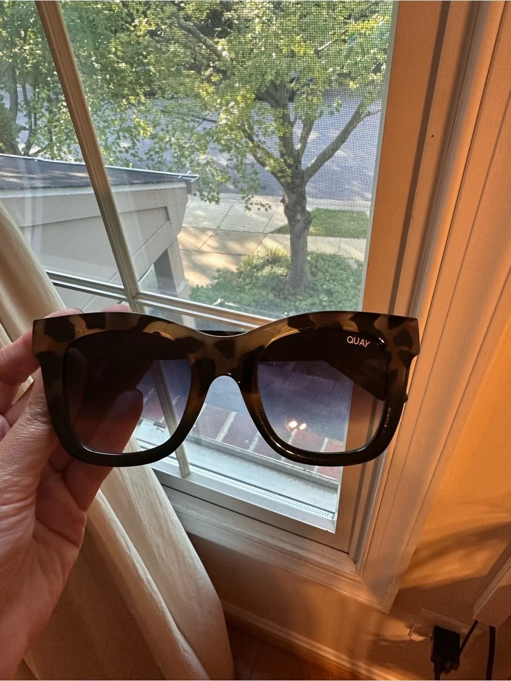 Quay Australia After Hours Tortoiseshell Oversized Cat-Eye Sunglasses